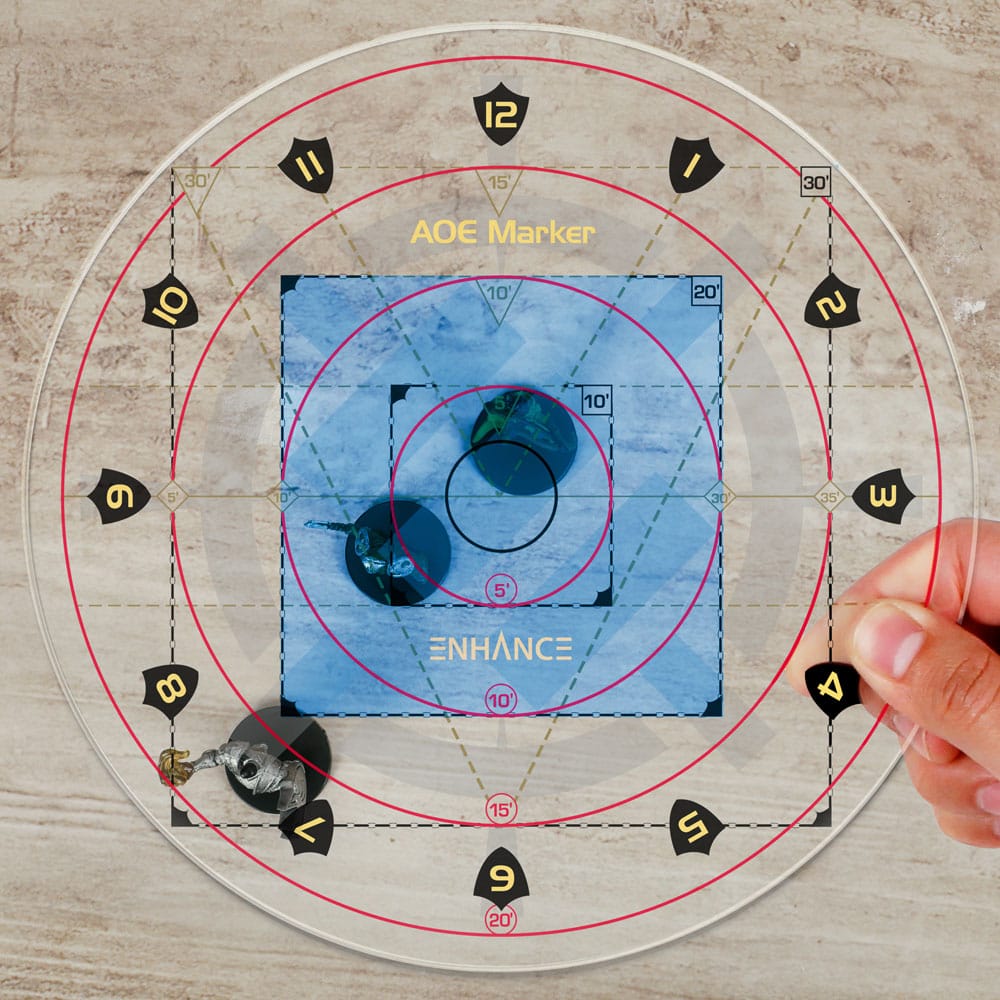 Enhance RPG Series 30ft Spell AoE Damage Template - MangaShop.ro