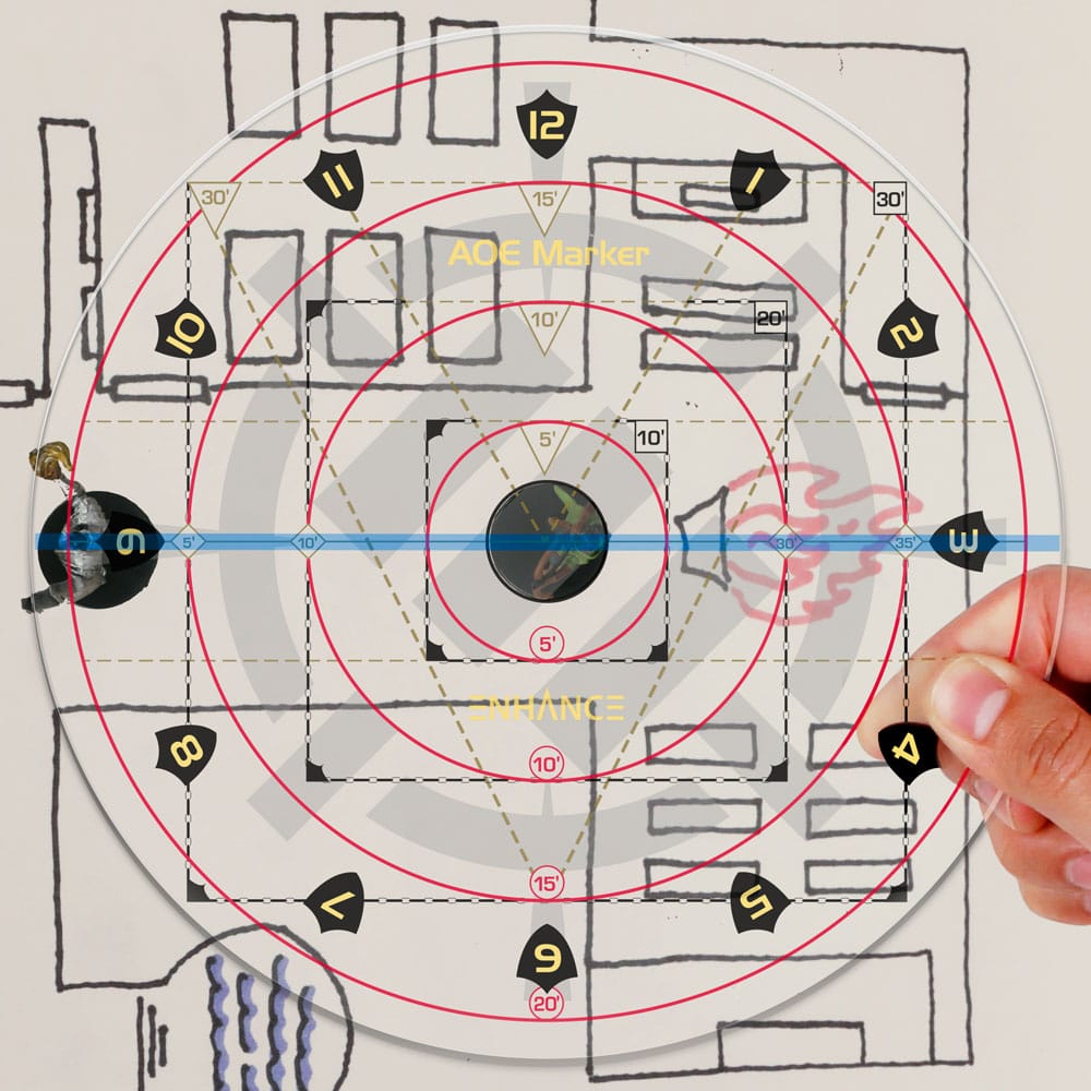Enhance RPG Series 30ft Spell AoE Damage Template - MangaShop.ro