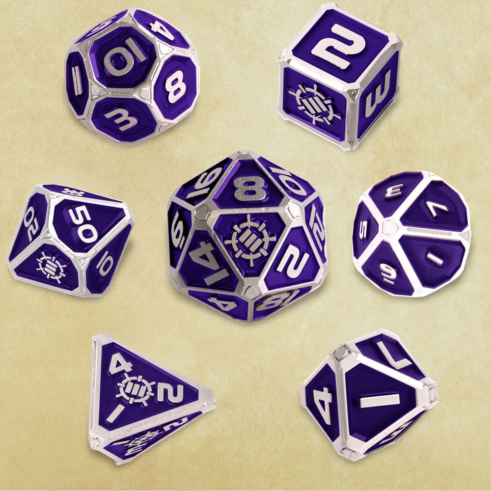 Enhance Tabletop Series Metal RPG Dice Set Purple (7) - MangaShop.ro