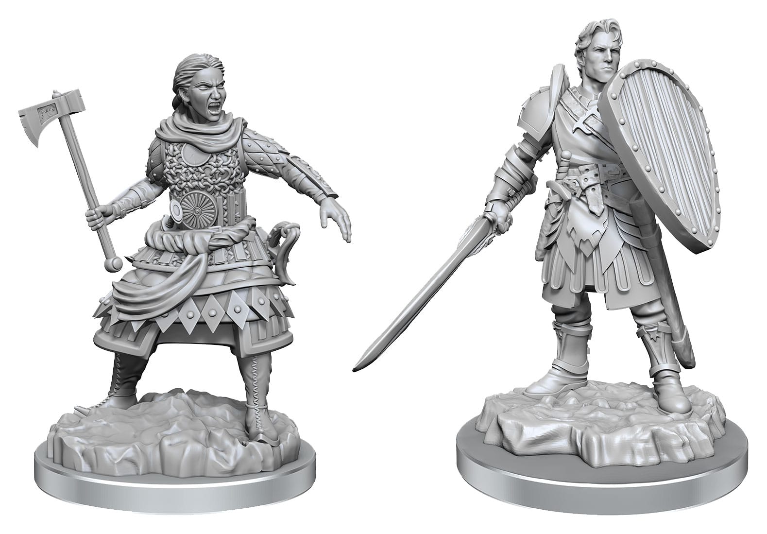 D&D Nolzur's Marvelous Miniatures Unpainted Miniatures 2-Pack Human Fighters - MangaShop.ro