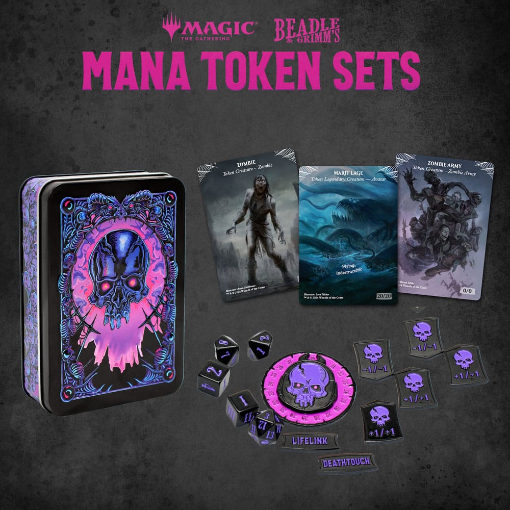 Magic the Gathering Dice and Token Pack Black Mana - MangaShop.ro
