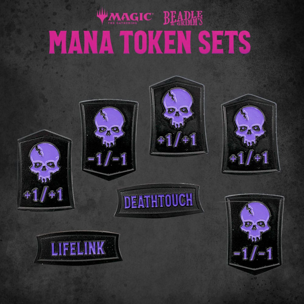 Magic the Gathering Dice and Token Pack Black Mana - MangaShop.ro