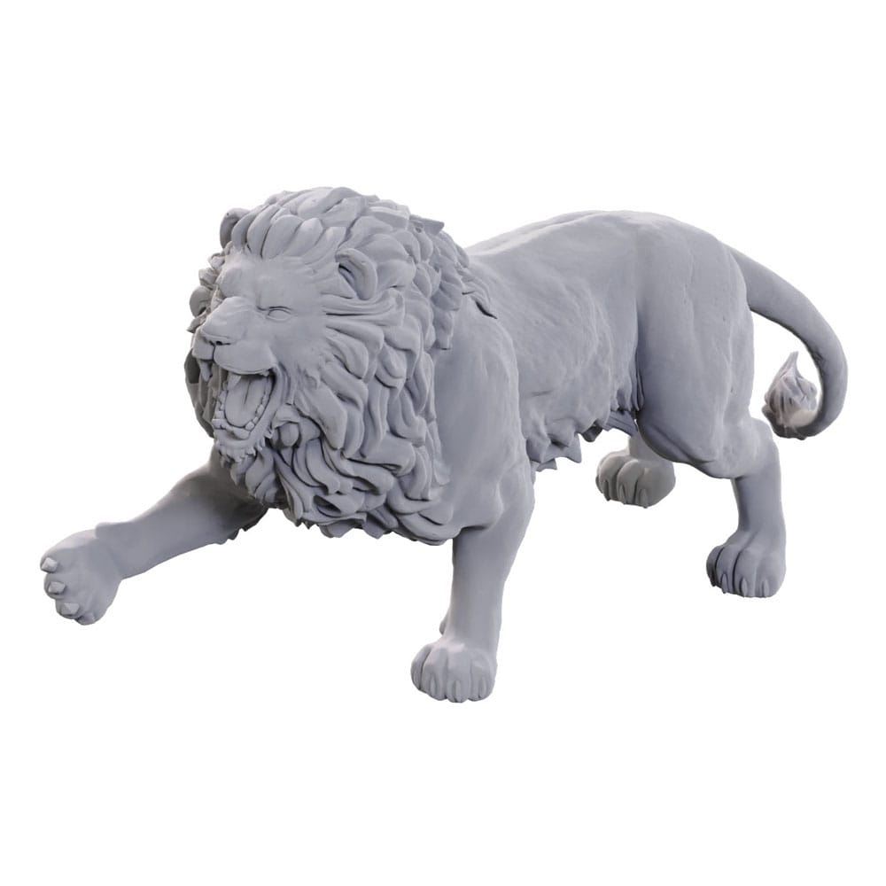WizKids Deep Cuts Miniatures Unpainted Miniatures 2-Pack Stone Lion - MangaShop.ro