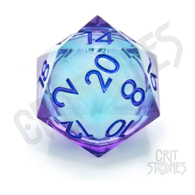 CritStones Liquid Core Dice D20 Moonlight Mystery 3 cm - MangaShop.ro