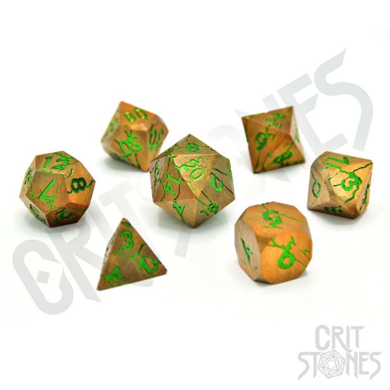 CritStones Metal Dice Set Gorgon Gaze (7 d) - MangaShop.ro
