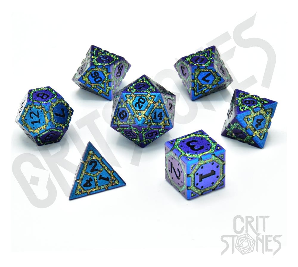 CritStones Metal Dice Set Twilight Grove (7) - MangaShop.ro