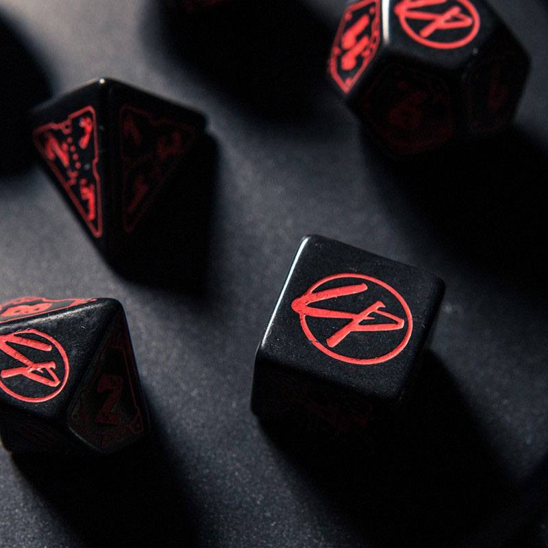 Cyberpunk Edition Dice Set Blood over Chrome (7) - MangaShop.ro