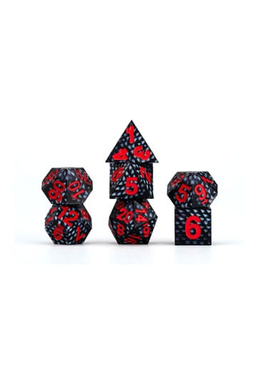 Dragon Storm Sharp Edge Silicone Dice Set Black Dragon Scales (7) - MangaShop.ro