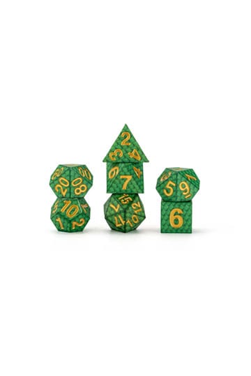 Dragon Storm Sharp Edge Silicone Dice Set Green Dragon Scales (7) - MangaShop.ro