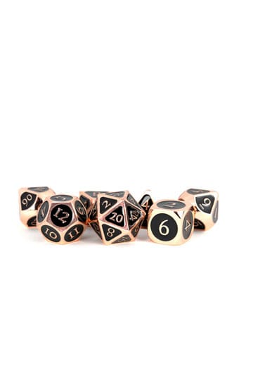 FanRoll  Dice Set Antique Copper with Black Enamel (7) - MangaShop.ro