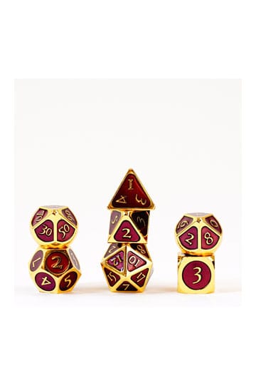 FanRoll  Dice Set Gold with Purple Enamel (7) - MangaShop.ro