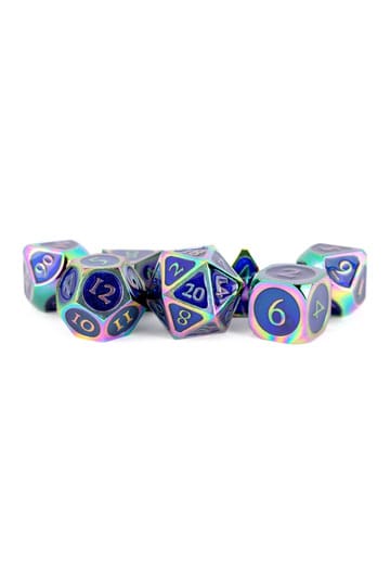 FanRoll  Dice Set Rainbow with Blue Enamel (7) - MangaShop.ro