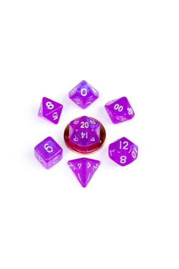 FanRoll Mini Dice Set Stardust Purple (7) - MangaShop.ro