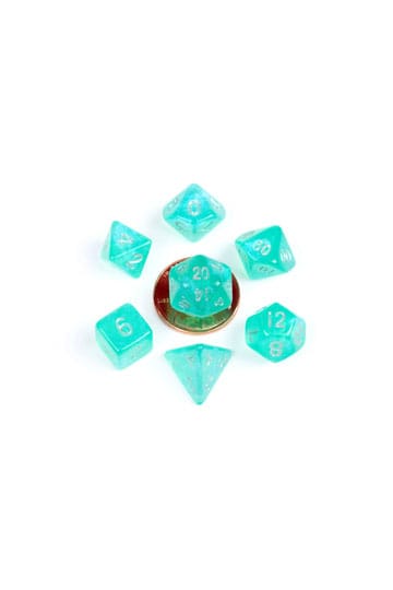 FanRoll Mini Dice Set Stardust Turquoise (7) - MangaShop.ro