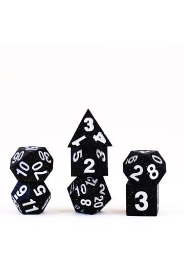 FanRoll Sharp Edge Silicone Dice Set Gold Scatter (7) - MangaShop.ro