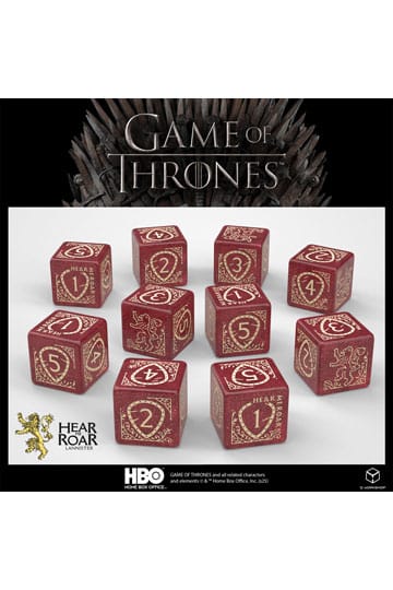 Game of Thrones Dice Set Lannister 10xD6 (10) - MangaShop.ro
