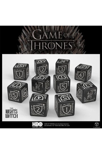 Game of Thrones Dice Set Night's Watch 10xD6 (10) - MangaShop.ro