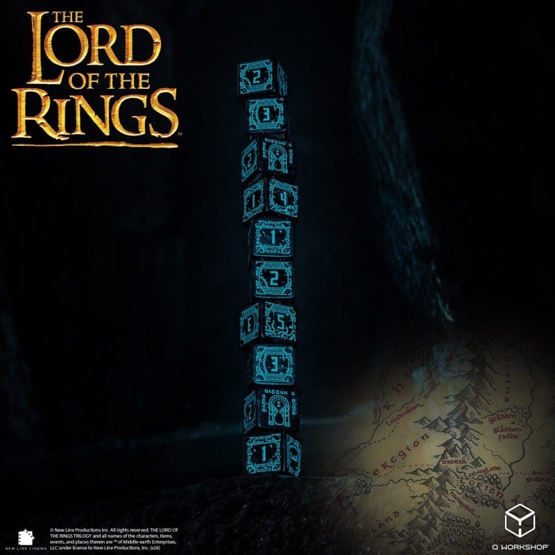 The Lord of the Rings: 10 D6 Dice Set Moria (Glow in the dark) - MangaShop.ro