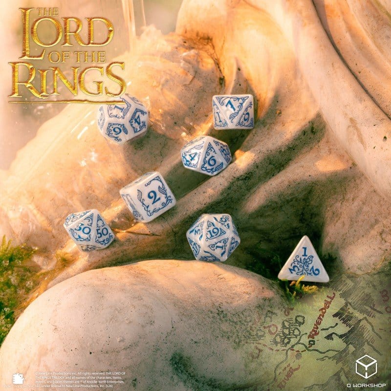 The Lord of the Rings Dice Set of 7 Rivendell (Stone) - MangaShop.ro