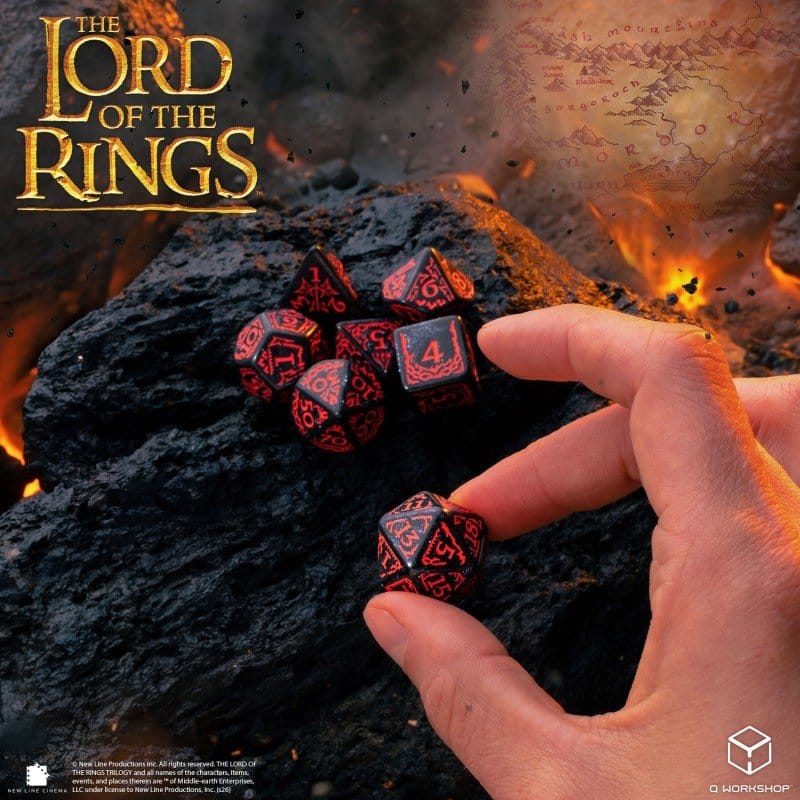The Lord of the Rings Dice Set of 7 Mordor - MangaShop.ro