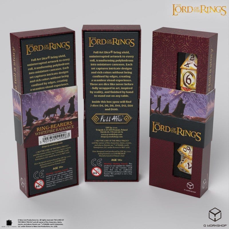The Lord of the Rings Full Art Dice Set of 7 Ring-bearers (Whitefire Radiance) - MangaShop.ro