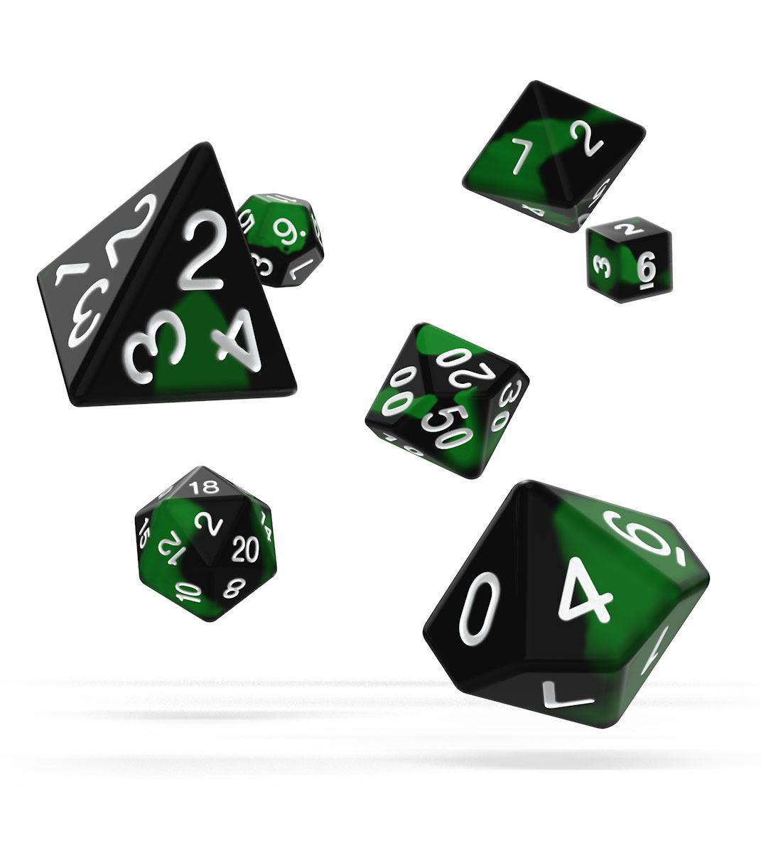 Oakie Doakie Dice RPG Set Glow in the Dark - Biohazard (7) - MangaShop.ro