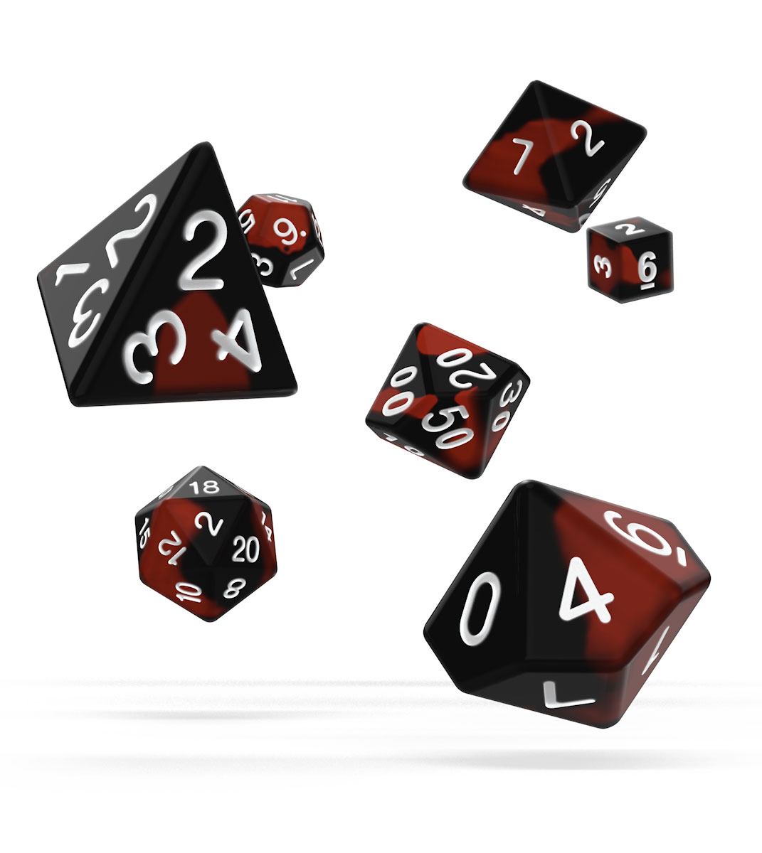 Oakie Doakie Dice RPG Set Glow in the Dark - Lava (7) - MangaShop.ro