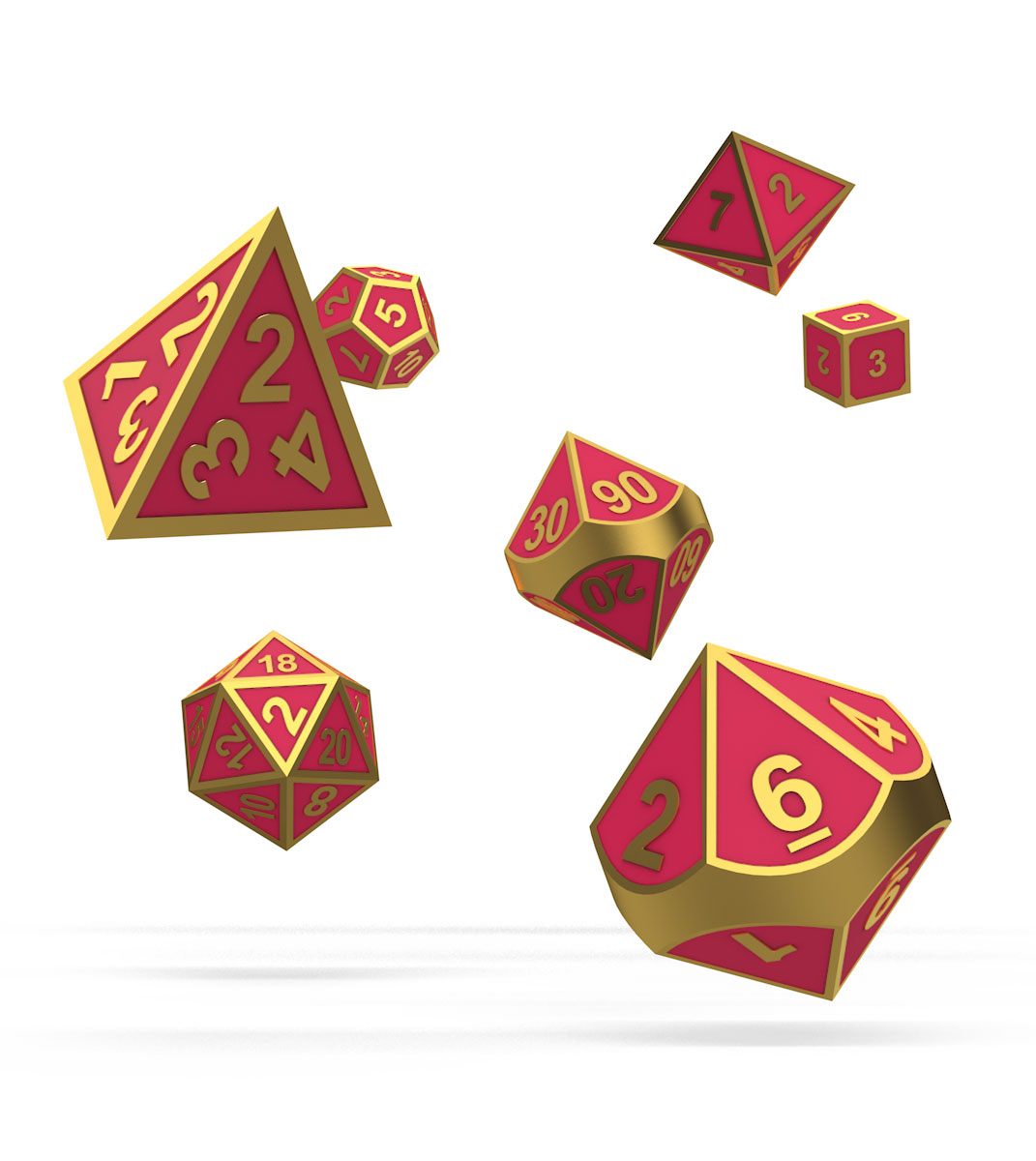 Oakie Doakie Dice RPG Set Metal Glow in the Dark - Golden Princess (7) - MangaShop.ro
