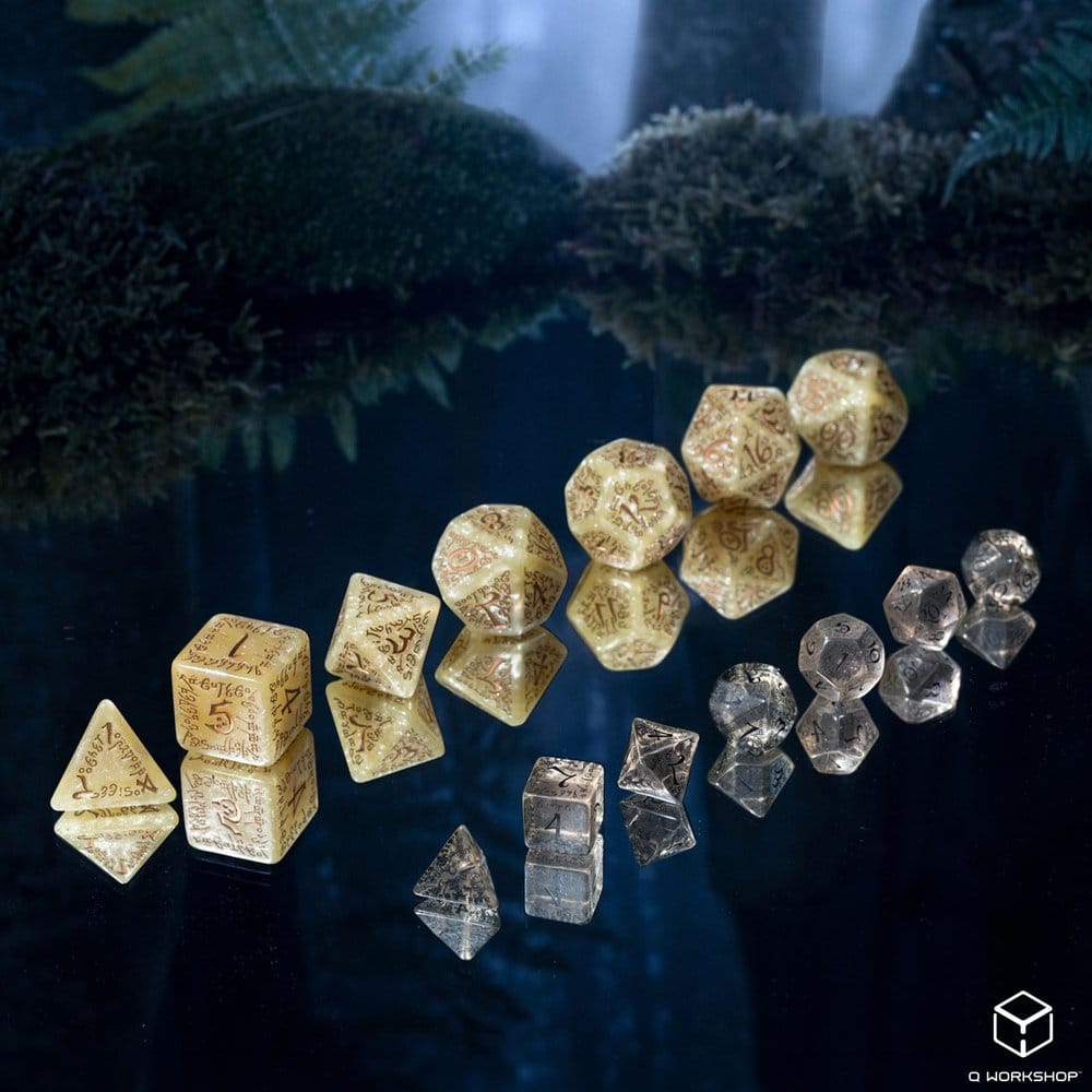 Elvish Jumbo Dice Set of 7 (Shimmering Beige & Copper) - MangaShop.ro