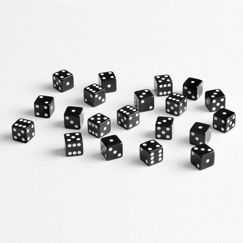 Q Workshop Dice Set Full Pack D6 Black (20) - MangaShop.ro