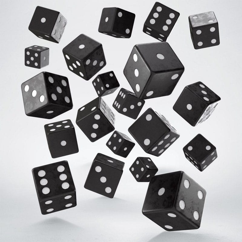 Q Workshop Dice Set Full Pack D6 Black (20) - MangaShop.ro