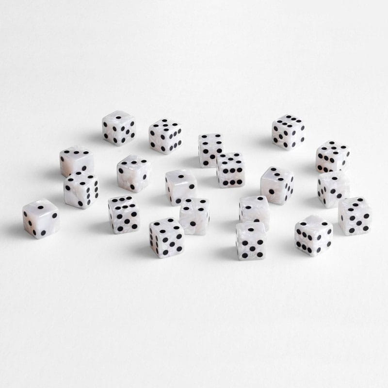 Q Workshop Dice Set Full Pack D6 Pearl (20) - MangaShop.ro