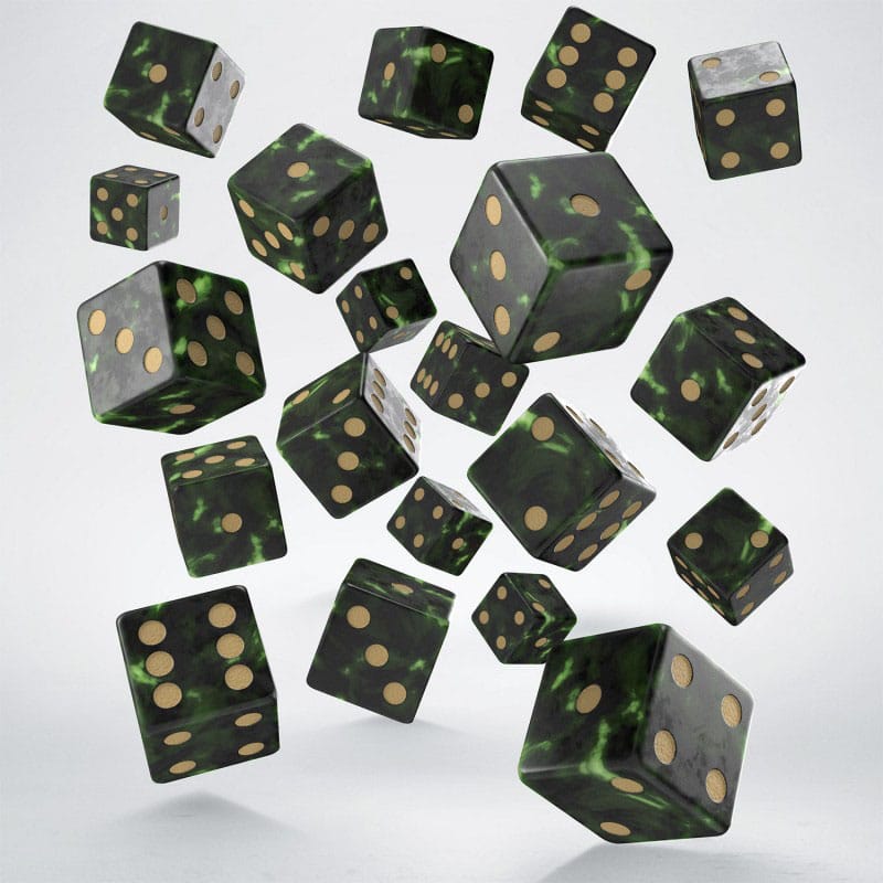 Q Workshop Dice Set Full Pack D6 Green (20) - MangaShop.ro