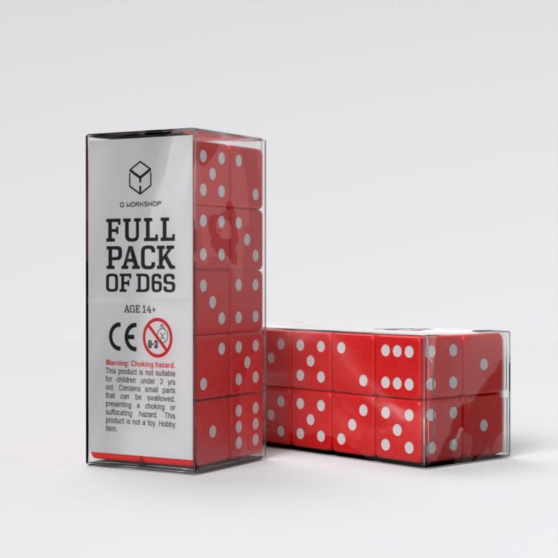Q Workshop Dice Set Full Pack D6 Red (20) - MangaShop.ro