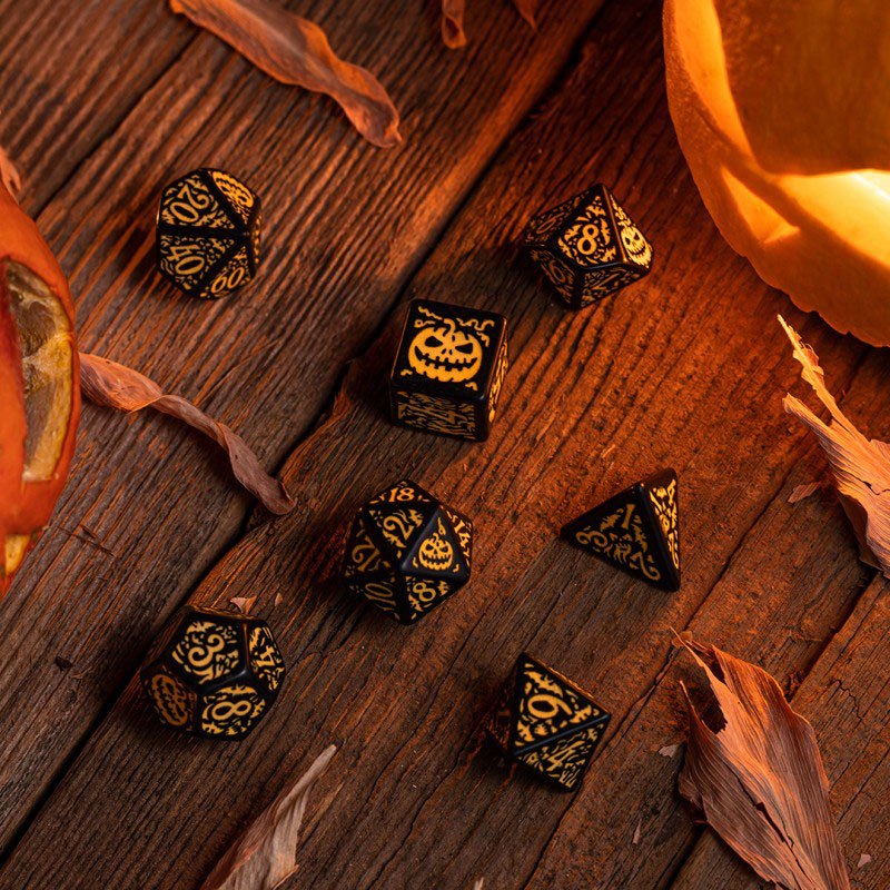 Halloween Dice Set Pumpkin Jack O'Lantern (7) - MangaShop.ro