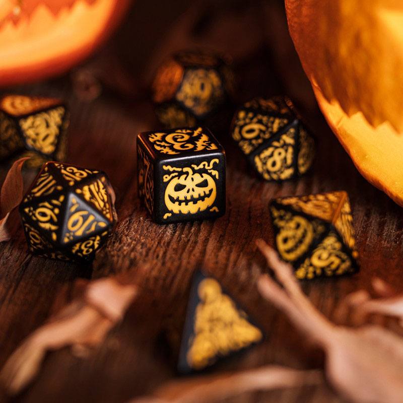 Halloween Dice Set Pumpkin Jack O'Lantern (7) - MangaShop.ro