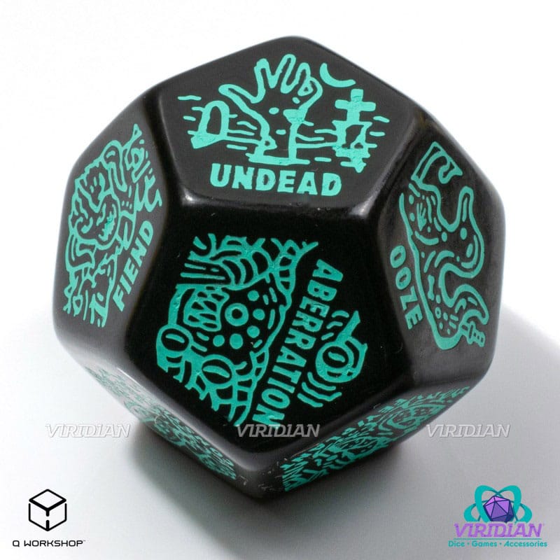 Viridian Jumbo Dice Monster Generator Die D12 Black - MangaShop.ro