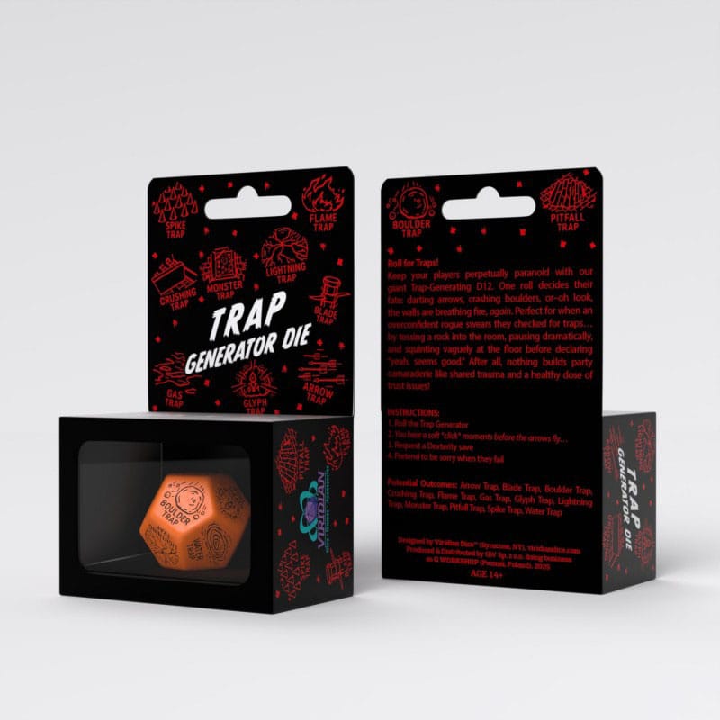 Viridian Jumbo Dice Trap Generator Die D12 Orange - MangaShop.ro