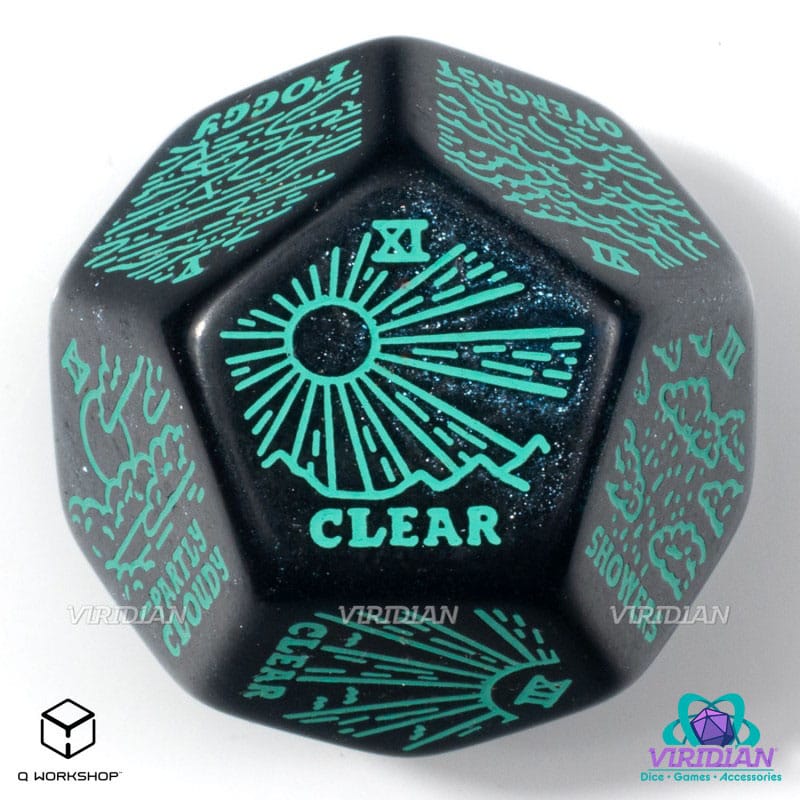 Viridian Jumbo Dice Weather Generator Die D12 Turquise - MangaShop.ro