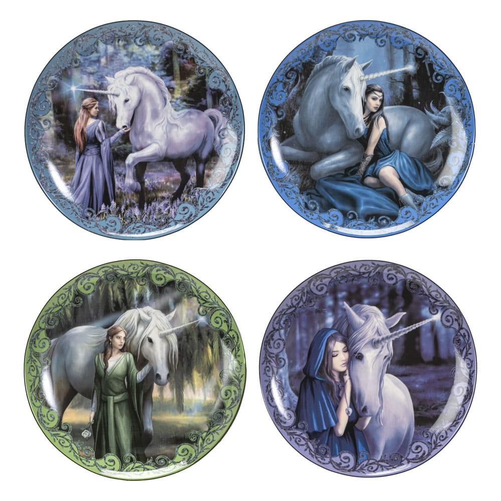 Anne Stokes Plates 4-Pack Unicorn and Maiden - MangaShop.ro