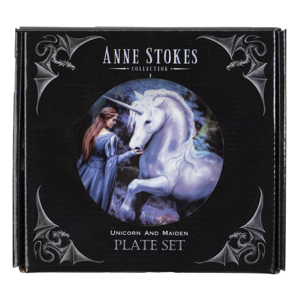 Anne Stokes Plates 4-Pack Unicorn and Maiden - MangaShop.ro