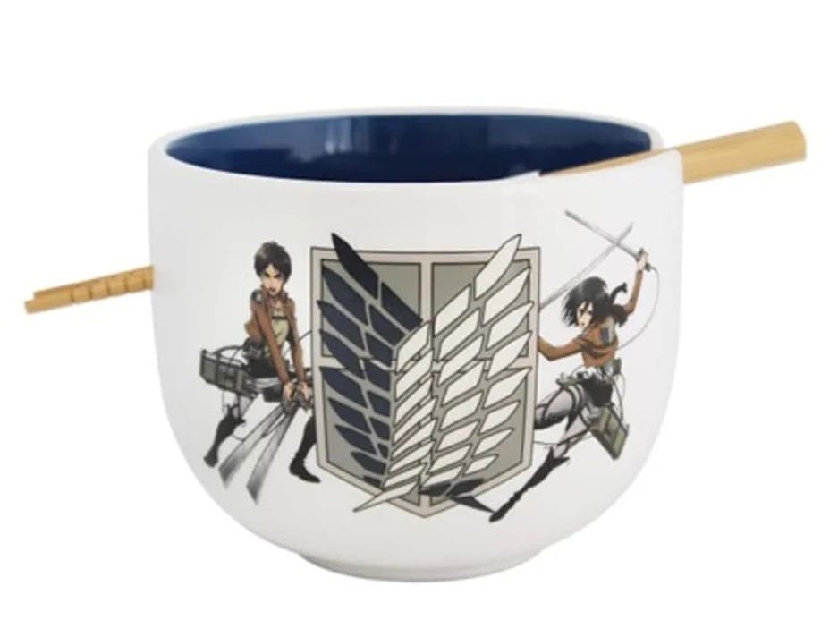 Attack on Titan Ramen Bowl with Chopsticks Survey Corps 414 ml - MangaShop.ro