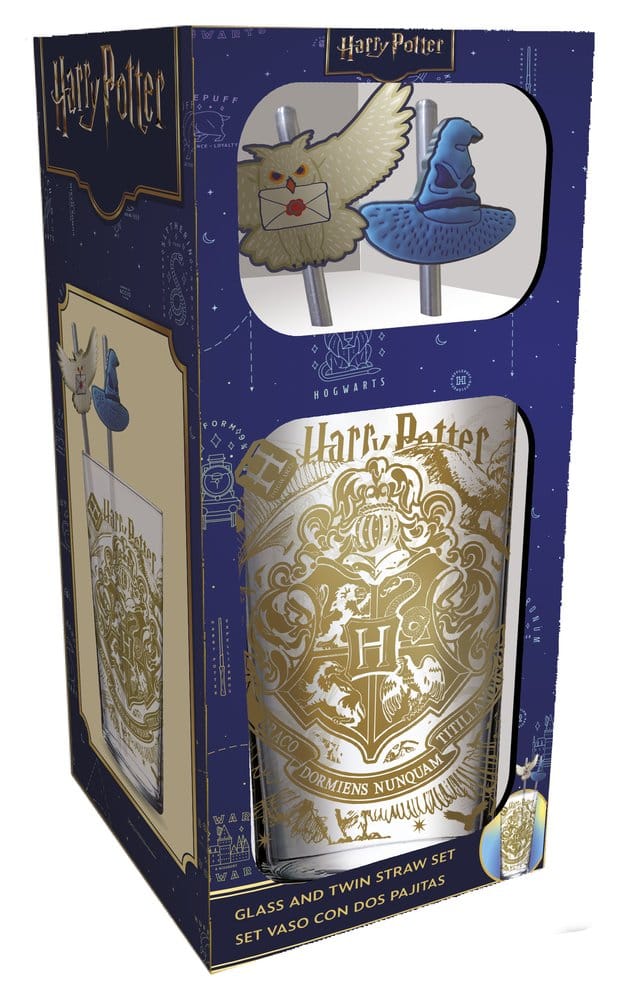 Harry Potter Glass Tumbler with Straws Magic & Mayhem 485 ml - MangaShop.ro