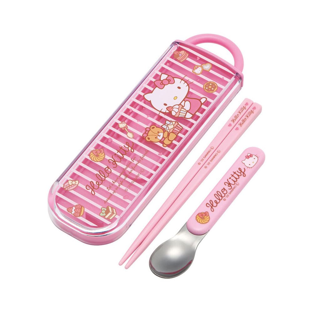 Hello Kitty Chopsticks & Spoon Sweety pink - MangaShop.ro