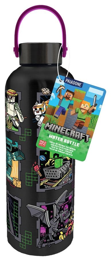 Minecraft Mascots Metal Water Bottle with Carry Loop - MangaShop.ro
