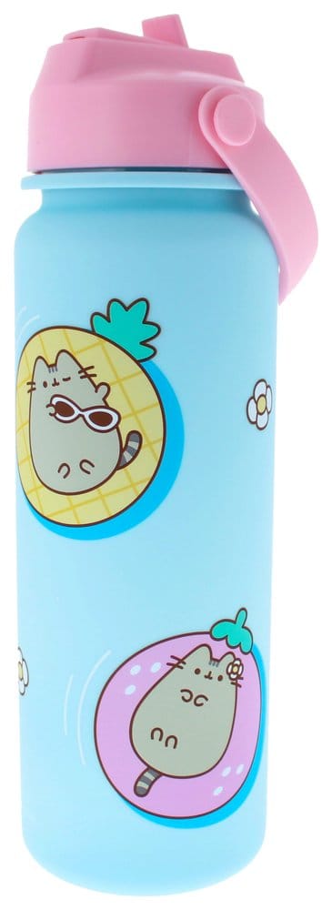 Pusheen Water Bottle Flip Top By The Pool Blue - MangaShop.ro