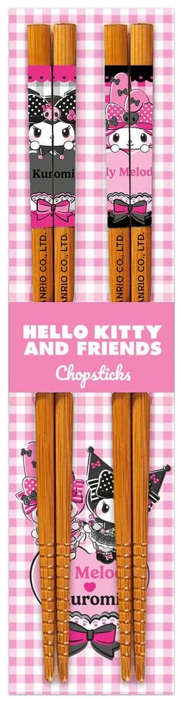 Sanrio Pink Black Party Series Chopsticks Hello Kitty Kimono - MangaShop.ro