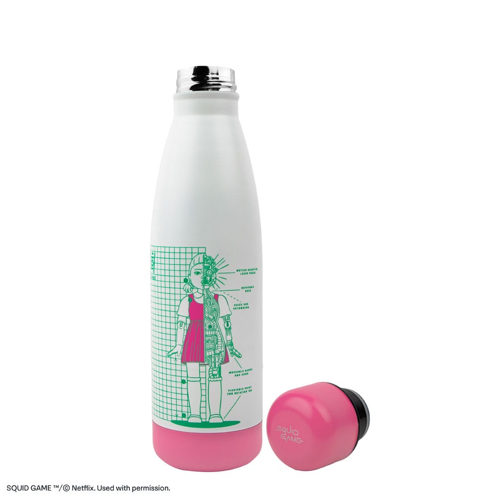 Squid Game Thermo Water Bottle Young-hee Blue & White Print - MangaShop.ro