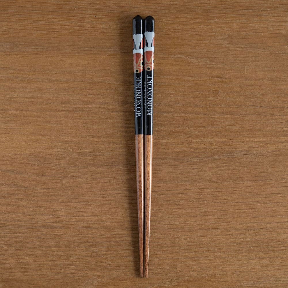 Studio Ghibli lacquered Chopsticks sketches Princess Mononoke San's Mask 21 cm - MangaShop.ro
