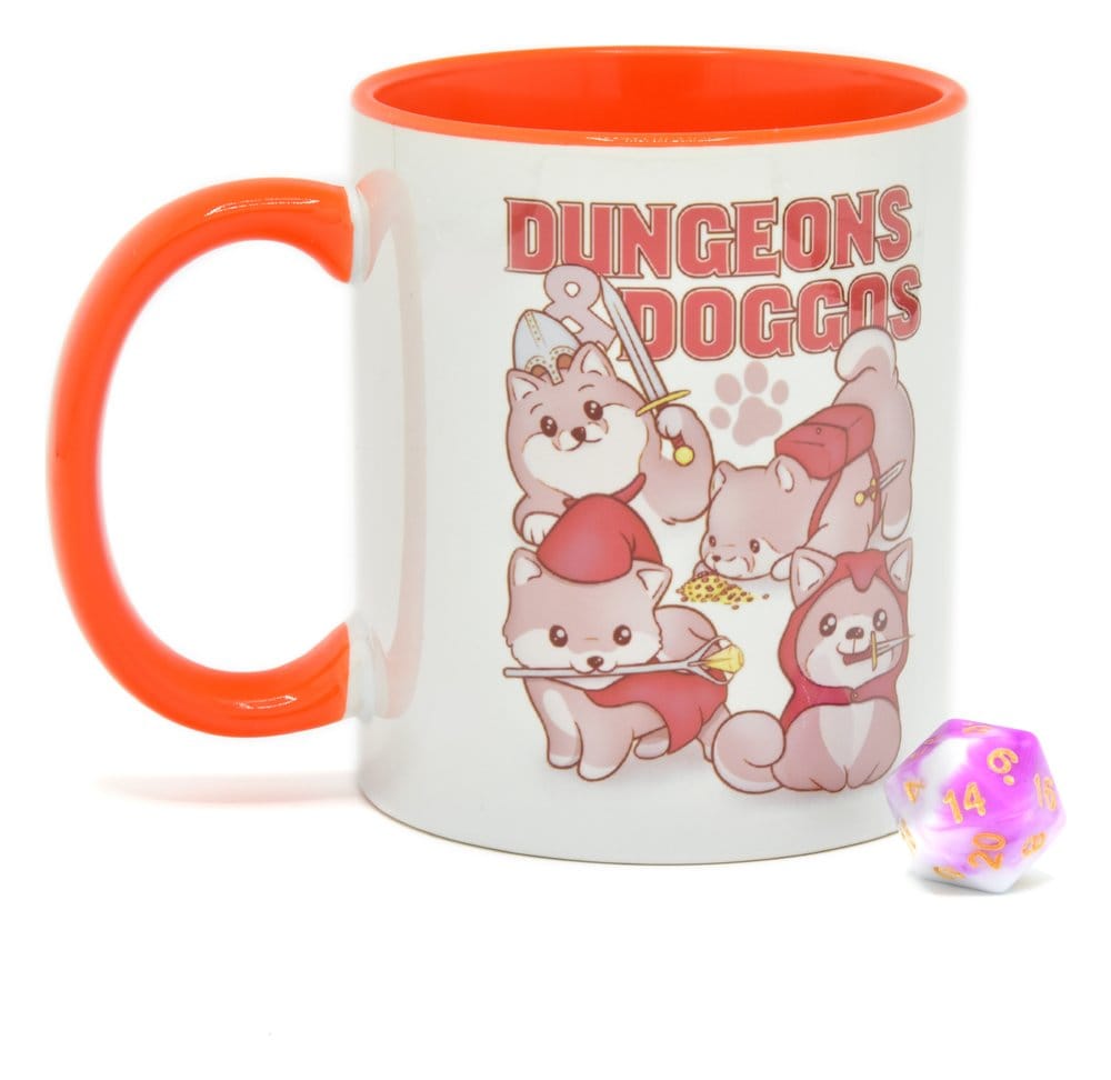 Glassstaff Gift Set Mug & Dice D20 Dungeons & Doggos - MangaShop.ro